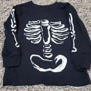 Holloween Skeleton Boys Black Long Sleeve